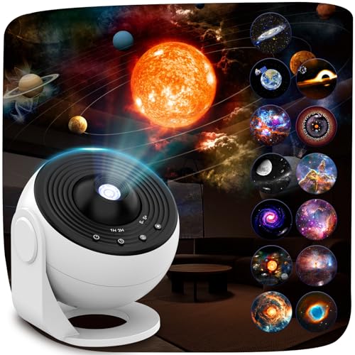 Home Planétarium Projecteur Star Plafond Projecteur avec 13pcs Film Disques, Nébuleuse Lune Planètes Galaxy Lampe de projection Lumière à thème