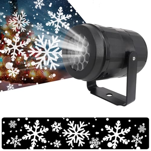 Bewinner Proiettore di Fiocchi di Neve di Natale, Proiettore di Luce a LED Girevole per Interni per Esterni, Luci Colorate Decorazioni Natalizie Ad Alta Definizione Illuminazione per