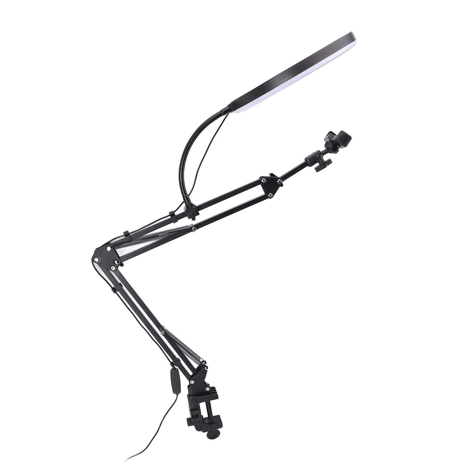 Lampa pierścieniowa 26 cm nad głową uchwyt na telefon 5 cm maksymalna grubość zacisku lampa pierścieniowa na biurko z zaciskiem do makijażu piękna gotowania wideo na żywo