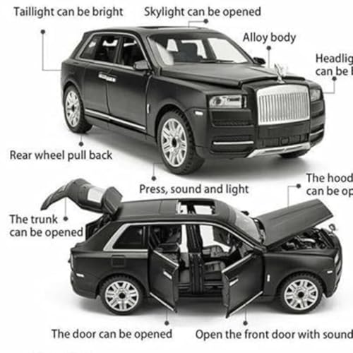 Image of Big Size Rolls-Royce Cullinan Model Car Exclusive Alloy Metal Car Pull Back Die-cast Car Toy car with Openable Doors & Light, Music Boys Gifts Toys for Kids (Cullinan 1:32)(Multi Color)
