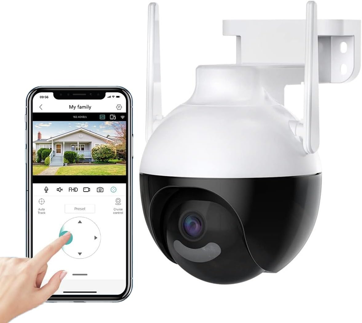 SriHD 4K UHD 4MP Smart CCTV Camera WiFi IP Home Security Camera Rotating Pan & Tilt 2 Way Talk Color Night Vision AI Auto Tracking Humanoid Motion Detection Outdoor CCTV IP Camera