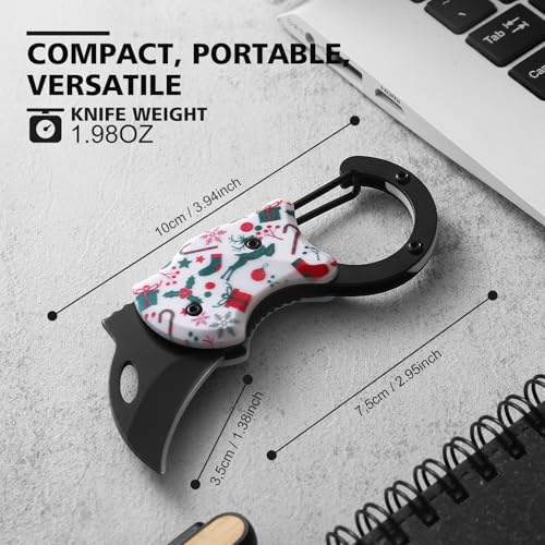 Image of Small Pocket Knife for Women Men,Cute Box Cutter,Folding Utility Knife with 1.38''Sharp Blade,Mini EDC Knives for Everyday Carry,Ideal Gifts for Men and Women(Christmas Gifts)