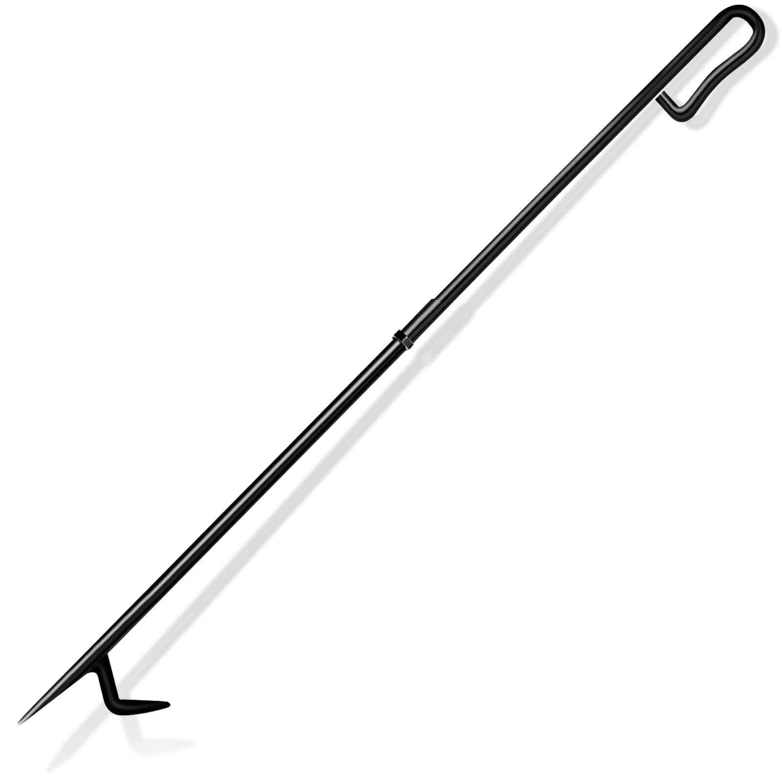 Heavy Duty Fire Poker, 34 Inch Long Fire Poker for Fireplace Fire Pit, 0.4 Inch Thick Solid Steel Campfire Poker, Removable Fire Pit Poker for Fireplace, Camping, Wood Stove, Outdoor and Indoor Use