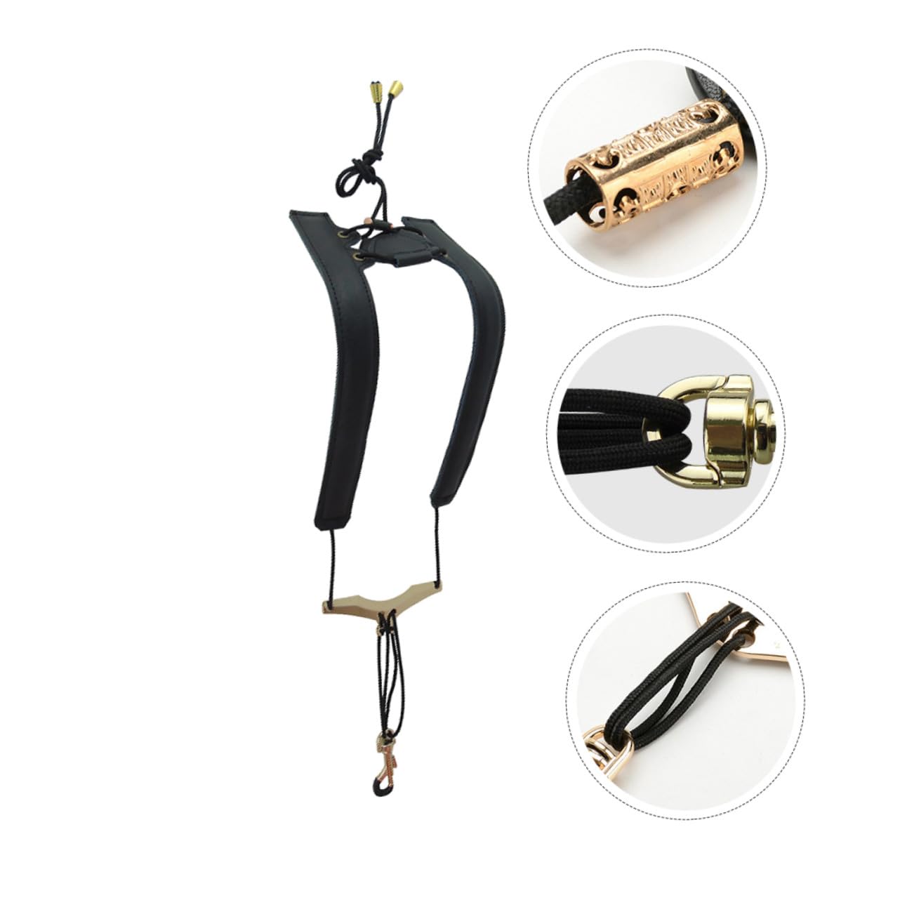 Abaodam Cinturino per Sassofono in Pelle e Nylon, Doppia Spalla Distribuzione Uniforme del Peso, Supporto Resistente e Regolabile per Musicisti Stili multipli