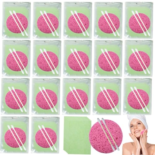 Paquete de 30 desmaquillantes desechables envueltos individualmente para viaje con 5 hojas absorbentes de aceite; limpio e higiénico; esponja limpiadora facial de viaje; paquete removedor de