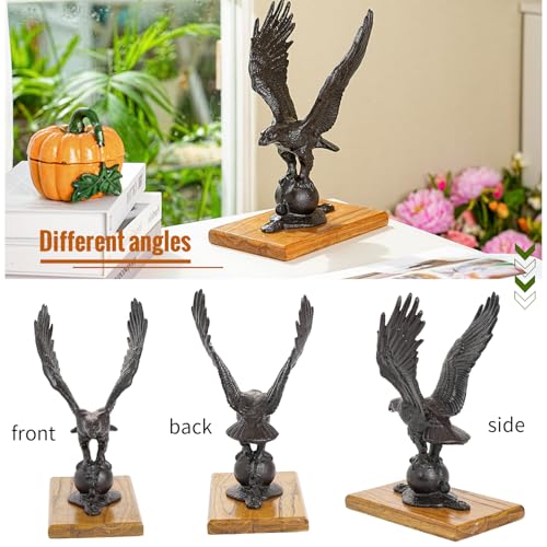 Estatua de águila voladora de hierro fundido para decoración miniatura 5