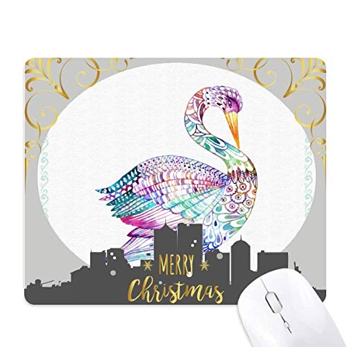 Tapis de souris en caoutchouc oiseaux colorés aquarelle nuit de noël anti-fatigue