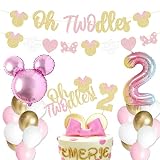 Oh Twodles Balloons Minnie Second Birthday Mouse Banner Cake Topper 2nd Banner Party Supplies Decora