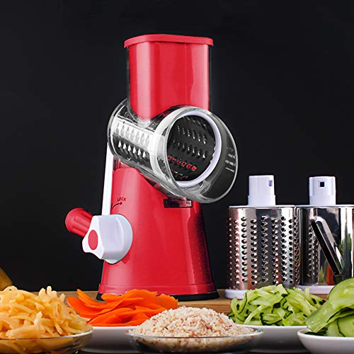 image for BR JUNKER Manual Rotary Cheese Grater - Round Mandoline Slicer with St