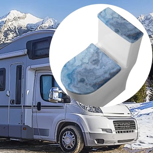 KUIFORTI Blue Marble Toilet Lid Cover and Toilet Tank Cover 2 Pcs Stretch Comfortable Fits Most Tanks & Lids