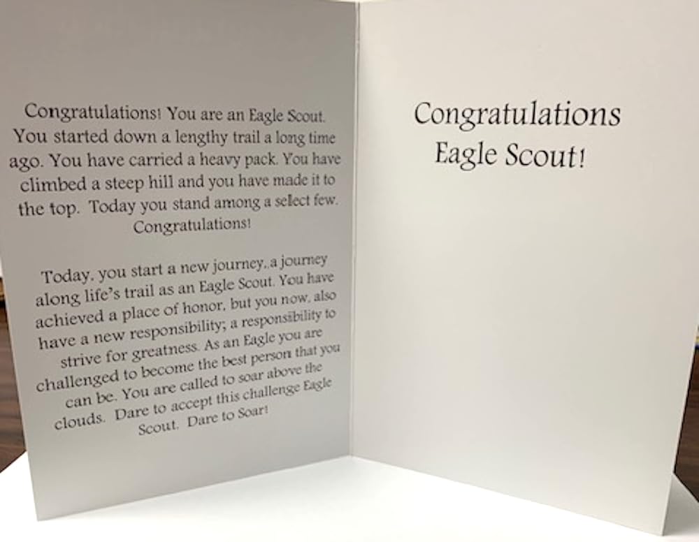 Glowing Eagle Congratulations Card for Court of Honor Gift or Ceremony Present