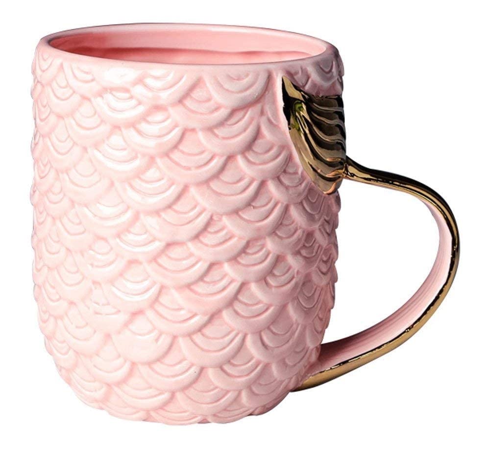 Podróżny kubek do kawy ceramiczny kubek, uchwyt ogona syrenki para filiżanka do kawy, kubek, kubki na gorące kakao, nowość poranny kubek herbata mleko, gorąca czekolada kubki kubek do kawy (kolor: A)