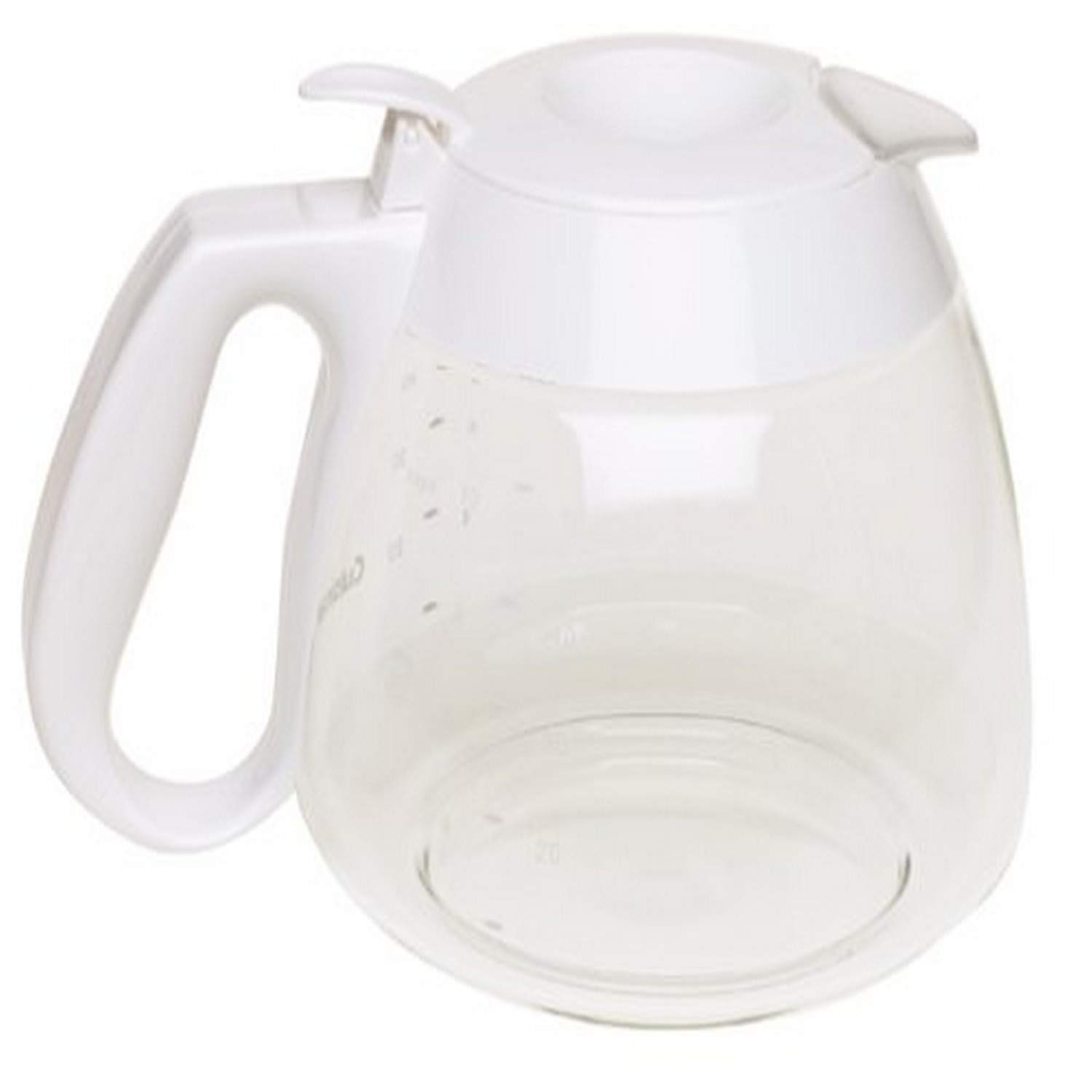Cuisinart Jarra de vidrio de repuesto de 10 tazas con tapa, compatible con cafeteras Cuisinart color blanco, DCC-RC10W