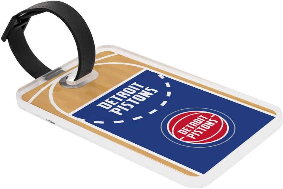 Desert Cactus Detroit Pistons Luggage Tag – Official NBA National Basketball Travel ID Label for Suitcases, Bags, and Carry-Ons (Acrylic Luggage Tag C)