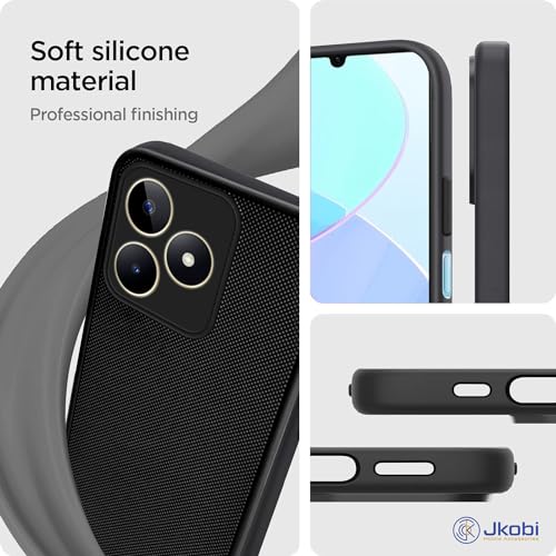 Image of Jkobi Back Cover Case for Realme C51 (Textured Grip Design | Camera Protection | Slim and Light Weight | Soft Touch and Feel | Black)