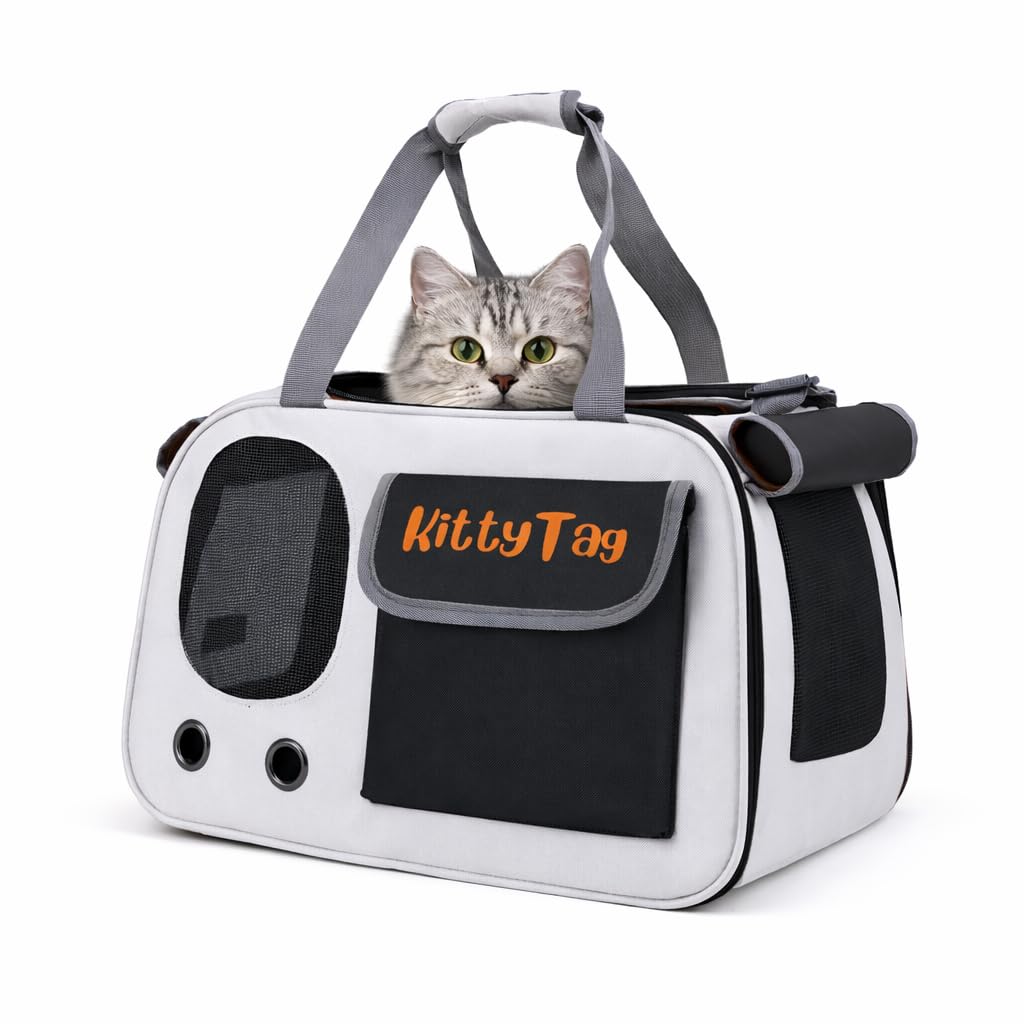 Sac Transport Chat Pliable, Sac Transport Chien Respirant, Caisse Transport Chat, Cage Chat, Sac Chat Elegant, Cage Transport Chat, Caisse de Transport pour Chien pour l'extérieur