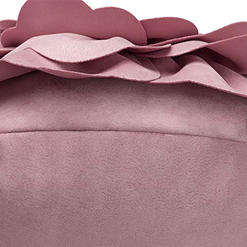 Jwh Handmade 3D Flower Throw Pillow Cover Decorative Floral Accent Pillow Case Stereo Pillowcase Round Cushion Bedroom Bed Couch Home With Insert 14 Inch Dusty Pink #TOP3