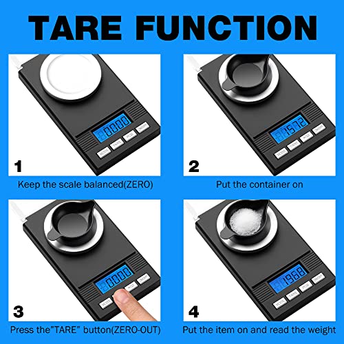 Jamber Digital Milligram Pocket Scales 0.001G X 50G, Electronic Weighing Scales For Jewelry Coins Reload And Kitchen, 6 Mode Mini Gram Scale With Calibration Weights Tweezers And Weighing Pans #TOP3