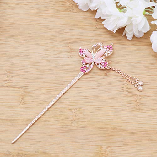 PIXNOR Strass PÃ©rola Flor Cabelo Vara Vintage Tassel Pino de Cabelo para As Mulheres Menina