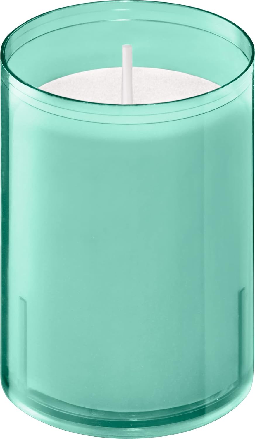 BOLSIUS 24 Hour Votive Candles - 20 Pack Wedding Candles in Green Unbreakable Plastic Cups - Premium European Quality - Unscented Smooth and Smokeless Relight Candles