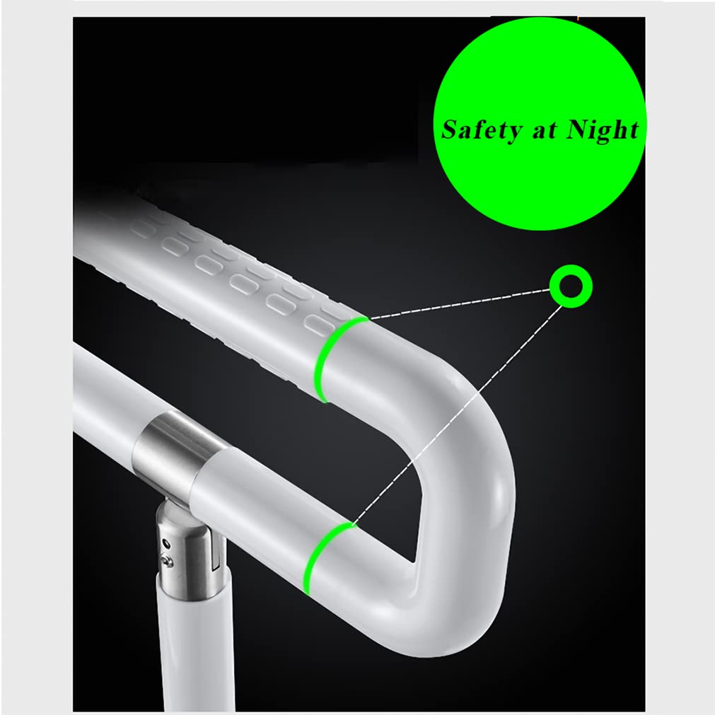 Asa De Seguridad para Baño Barra de Apoyo para Inodoro Barra abatible inoxidable adaptado a minusvalías Agarraderas asidero plegable resistencia al deslizamiento,blanco (60cm)
