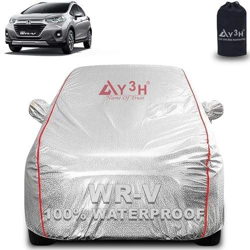 Image of 100% Waterproof Car Cover Compatible with Honda Wrv | All Weather, Dust Proof, UV Protective with Mirror Pocket (Silver Magic)