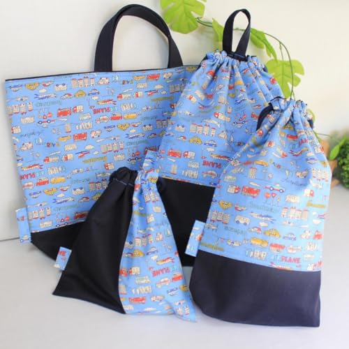 M4-ブルーストライプ　男の子レッスンバッグ体操着袋上履き入れ入園入学セット M4-ブルーストライプ 男の子レッスンバッグ体操着袋上履き入れ入園入学