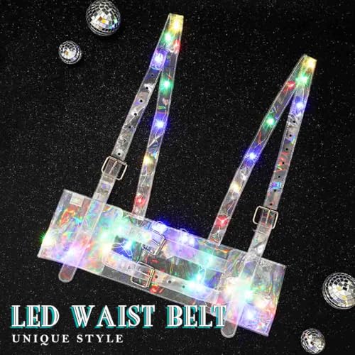 DRESBE Light Up Waist Harness Belt Laser LED Vest Glow Rave Body Accessories for Women2