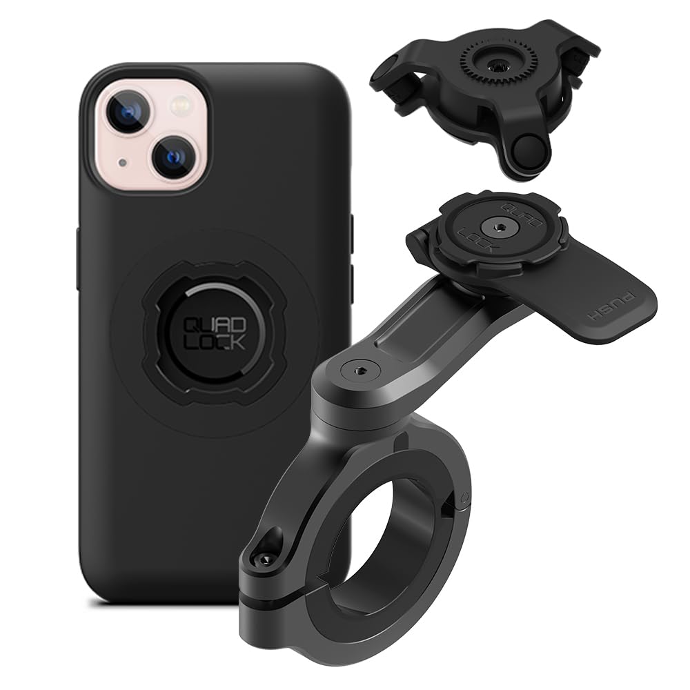 Quad Lock Motorcycle Handlebar Phone Mount PRO - Large with Vibration Dampener and MAG Phone Case for iPhone 13