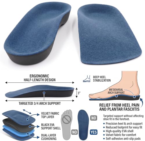 Image of JERN Half-Length Arch Support Insoles for Men & Women - Extra Large