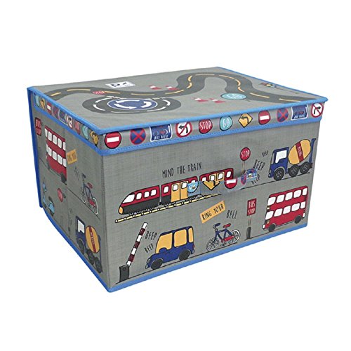 Travel Earth Coffre de Rangement Pliable, de Voyage, boîte à Jouets pour Filles et garçons, Tissu, Gris, 50 x 30 x 40 cm.