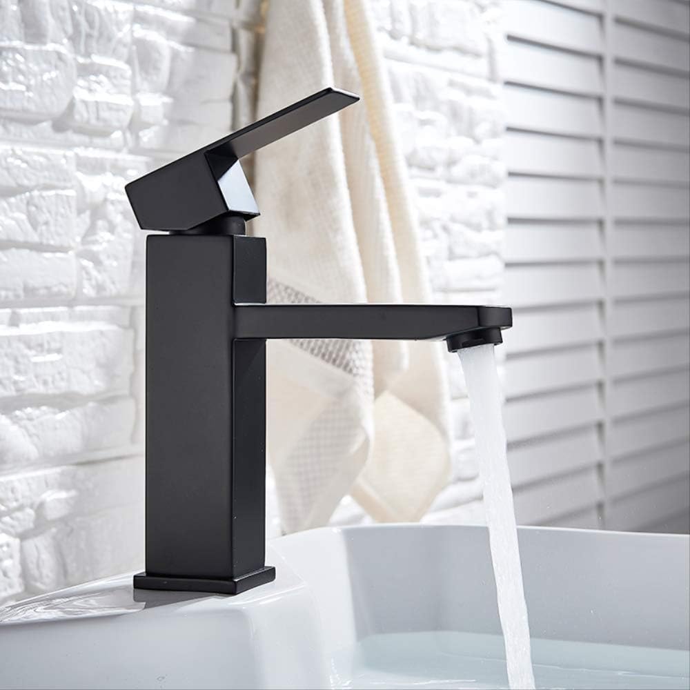 Xazlbiw A-210Mm Matte Black Square Basin Faucet Bathroom Washbasin Mixer Tap Single Handle
