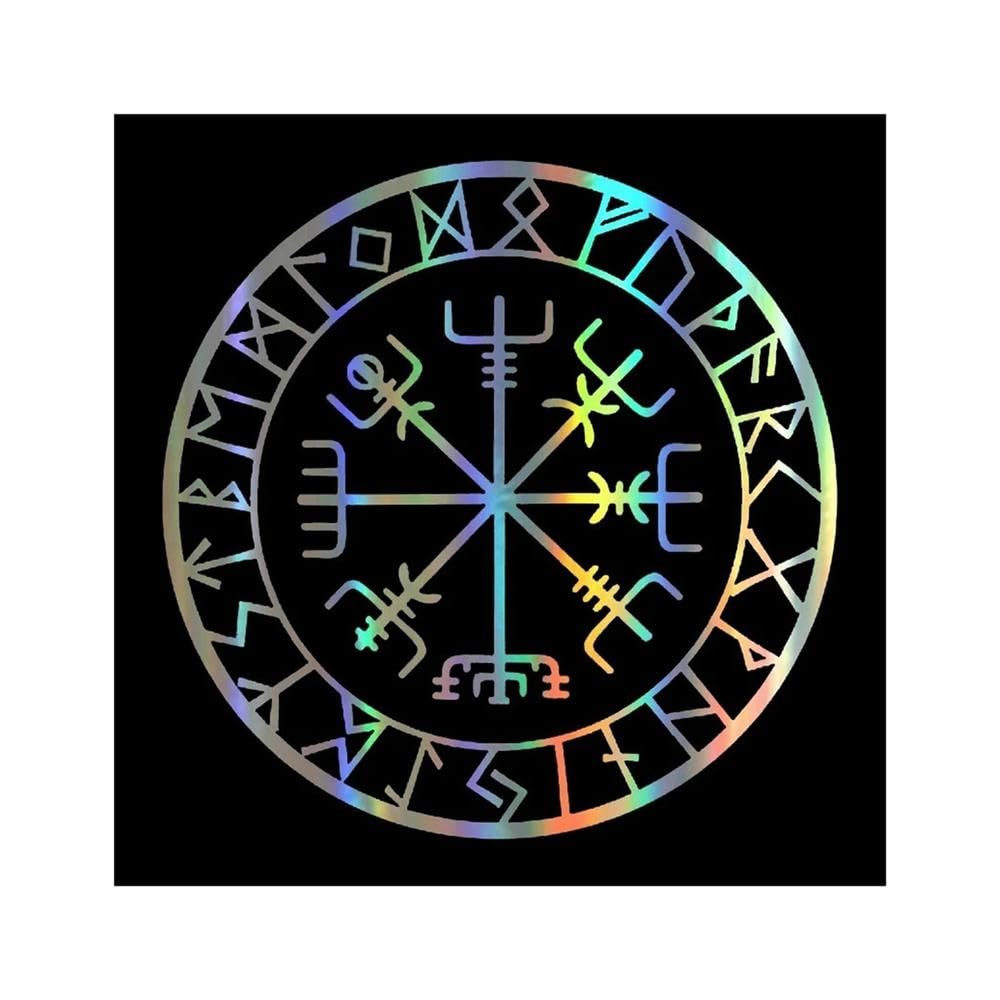 Auto Accessory Originality Compass Rune Styling Car Sticker Automobiles Motorcycles Exterior(Laser,18cm x 18cm)