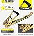 KJE Heavy Duty Car Trailer Tie Down Straps with Reflective - (4) 2