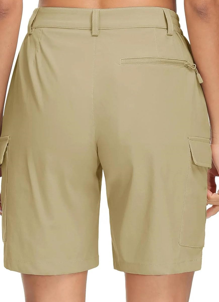Women's Breath Quick Dry Hiking Shorts Zipper Pockets Cargo Casual Sports Travel Short Pants