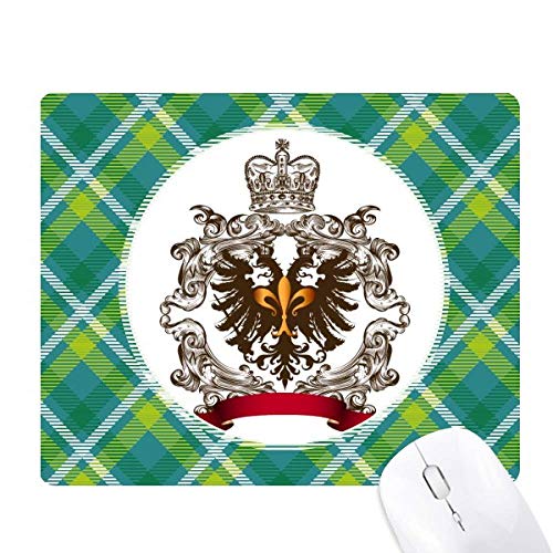 Tapis de souris aigles à deux têtes des chevaliers médiévaux pixel art vert