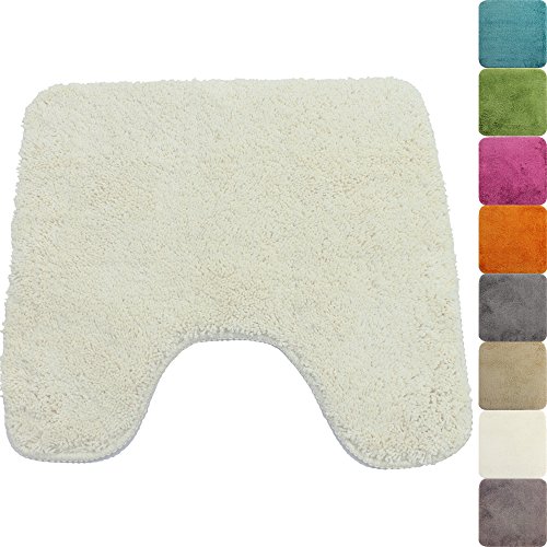 Proheim Tapis de bain antidérapant haut de gamme, 1200u00a0g/mu00b2, 45 x 50u00a0cm - Poils longs, doux et moelleux, Polyester, Weiß, 45 x 50 cm
