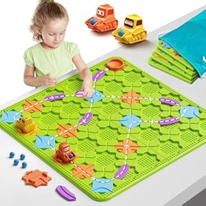 Jeu de Construction de Routes Logiques burgkidz - Puzzle Familial STEM pour Enfants de 4 à 7 Ans