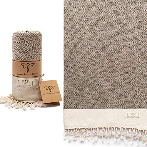 Smyrna Vintage Series Original Turkish Beach Towel | 100% Cotton, Prewashed, 37 X 71 Inches | Turkish Bath Towel For Spa, Beach, Pool, Gym And Bathroom (Beige) #TOP9