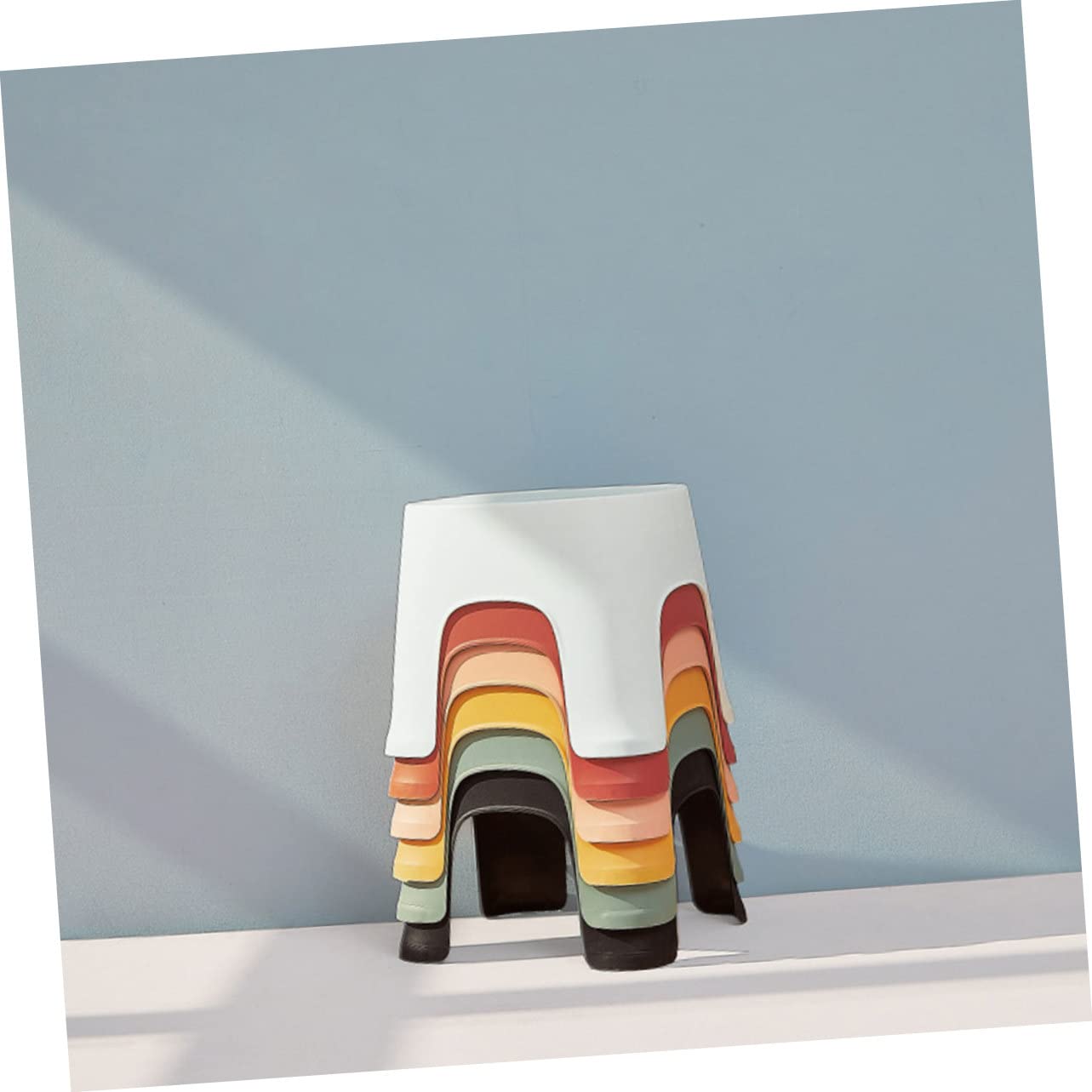 Gatuida Sgabello Piccolo in Pvc Antiscivolo per Bagno e Casa Colore Rosso, Sgabello Affidabile per Ragazzo Ragazza e Famiglia per Doccia e Spogliatoio