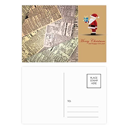 Cartes postales Père Noël au motif de journaux pour vos vœux au coin du feu
