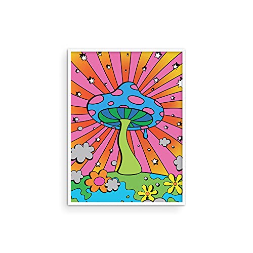 Haus and Hues Mushroom Poster Trippy Posters - Indie Posters Posters for Room Aesthetic Trippy Hippie Posters Y2K Poster Mushroom Art Indie Pictures Wall Decor Stoner Posters UNFRAMED 12"x16"