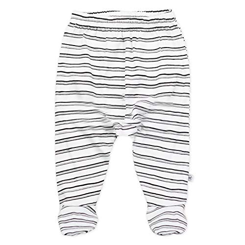 Image of HonestBaby Baby 3-Pack Footed Pants Roomy Fit Pull on Bottoms 100% Organic Cotton for Infant Baby Boys, Girls, Unisex