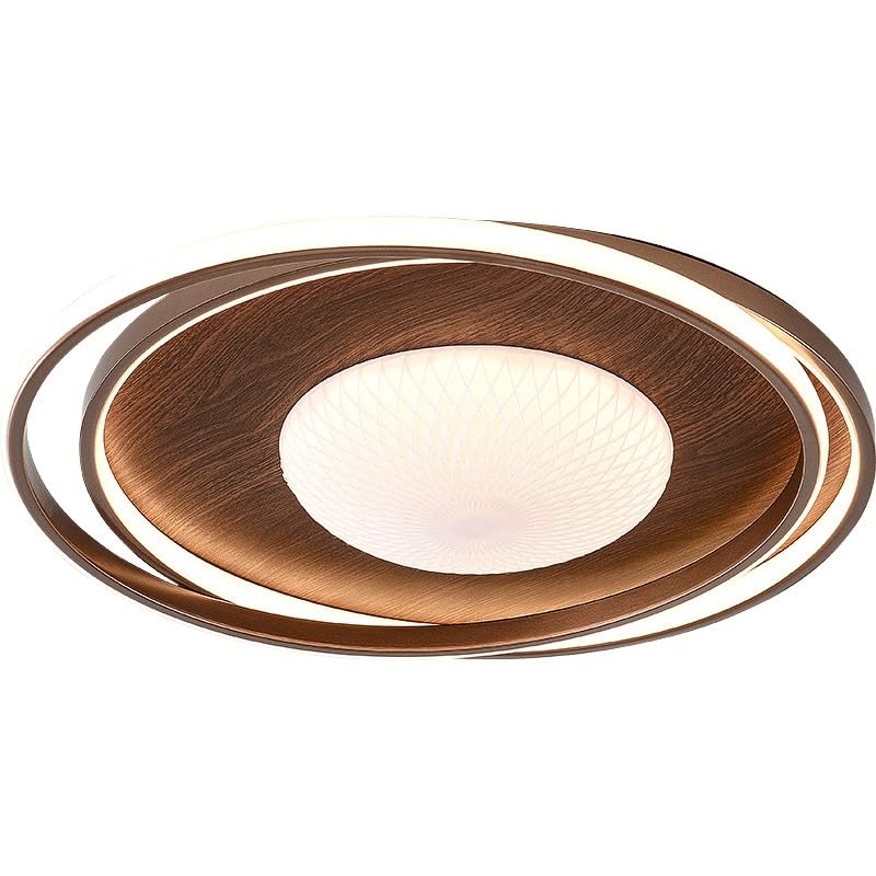 Plafonnier rond LED variable 3 couleurs acrylique effet bois pour chambre