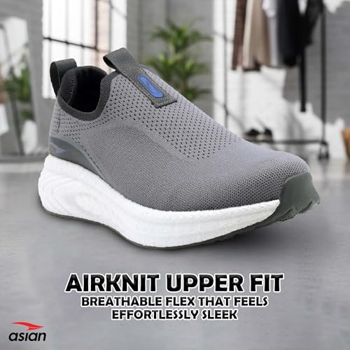 Image of ASIAN Hypercushion Walk-02 Men's Walking Shoes | Slip-On Knit Walking Shoes with E-TPU Energy Return Sole, Memory Foam Arch Support, Breathable Upper & Grip Outsole, Gym & Travel