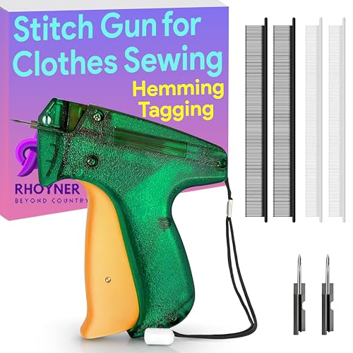 Invisible Sticky Gun for Clothes with 2000 Smallest Fasteners & 2 Needles – Instant Stitch Gun for Clothes - Clothing & Price Tagging Tool –– Micro Clothing Tag Gun for Clothes – Quick Stitch Fix Gun