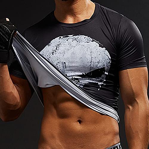 Timwooder Men's Compression Shirt, Soft Short Sleeve 3D Print Fitness Sports Shirt Gym T-Shirt #TOP7