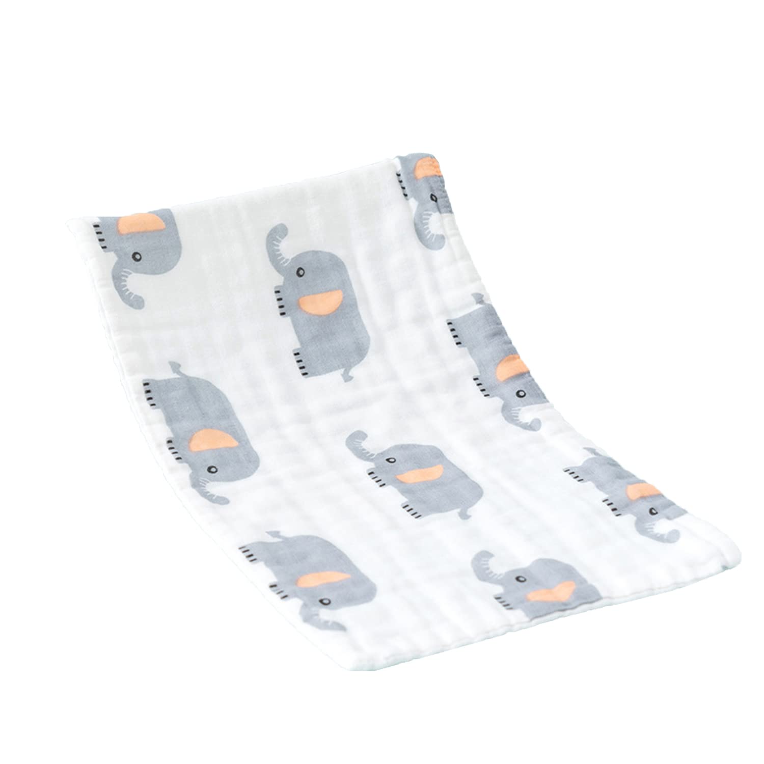 SYGA Baby Napkin Cotton Muslin Cotton Face Soft Swaddle Flannel Baby Printed Napkin for Infants Toddlers (Elephant, 45 X 25 CM)