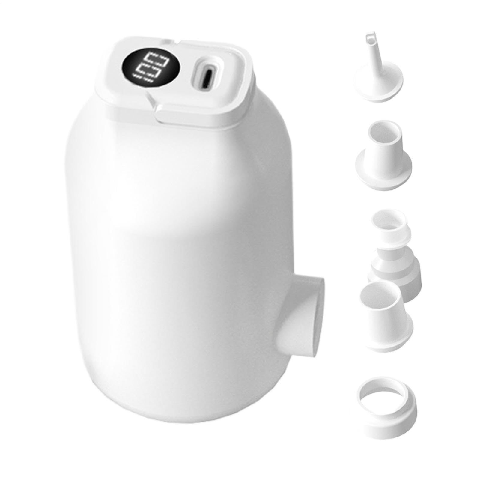 Pompe à matelas gonflable | 4500 Pa avec 5 buses à affichage numérique rechargeable | Mini pompe gonflable électrique | pour flotteurs de piscine, sac de couchage, lit gonflable, canapé, sacs sous