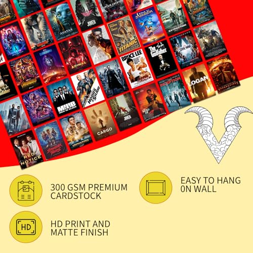 Image of VEENSHI Set of 54 Movie wall poster | Wall Art | Room Decor | Bedroom Decor | Size : 6x4 inch